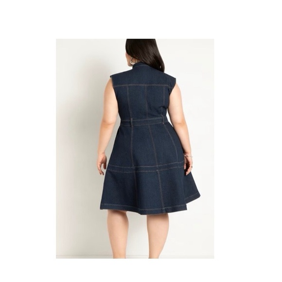 Eloquii Fit And Flare Denim Dress NWT - Picture 8 of 8